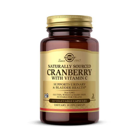 Solgar Cranberry with Vitamin C - 60 Vegetable Capsules | Supports Urinary & Bladder Health - Non-GMO, Vegan, Kosher, Gluten Free