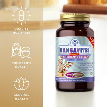 Solgar Kangavites Bouncin’ Berry – 120 Chewables x2 | Kid Multivitamin & Minerals, Vegan & Gluten Free