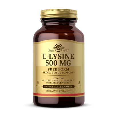 Solgar L-Lysine 500 mg - 100 Veg Capsules | Skin & Tissue Support
