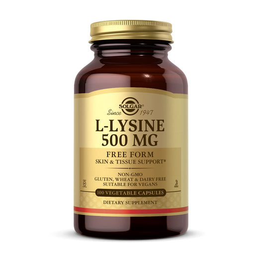 Solgar L-Lysine 500 mg - 100 Veg Capsules | Skin & Tissue Support