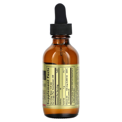 Solgar Liquid Vitamin D3 125 mcg (5,000 IU) – Orange Flavor, 59 Servings | Gluten Free, Dairy Free, Kosher