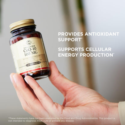 Solgar Megasorb CoQ-10 100 mg Softgels – Enhanced Absorption, Non-GMO, Gluten Free, Dairy Free