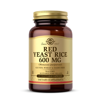 Solgar Red Yeast Rice 600 mg – 60 Veg Capsules – Non-GMO, Vegan, Gluten Free, Dairy Free, Kosher