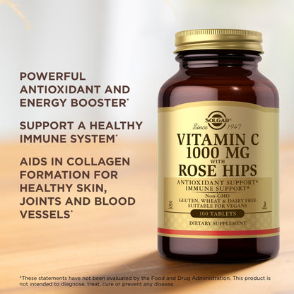 Solgar Vitamin C 1000 mg with Rose Hips – 200 Servings (Pack of 2) – Non-GMO, Vegan