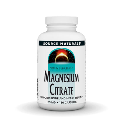 Source Naturals Magnesium Citrate 133 mg – 180 Capsules | Supports Bone & Heart Health