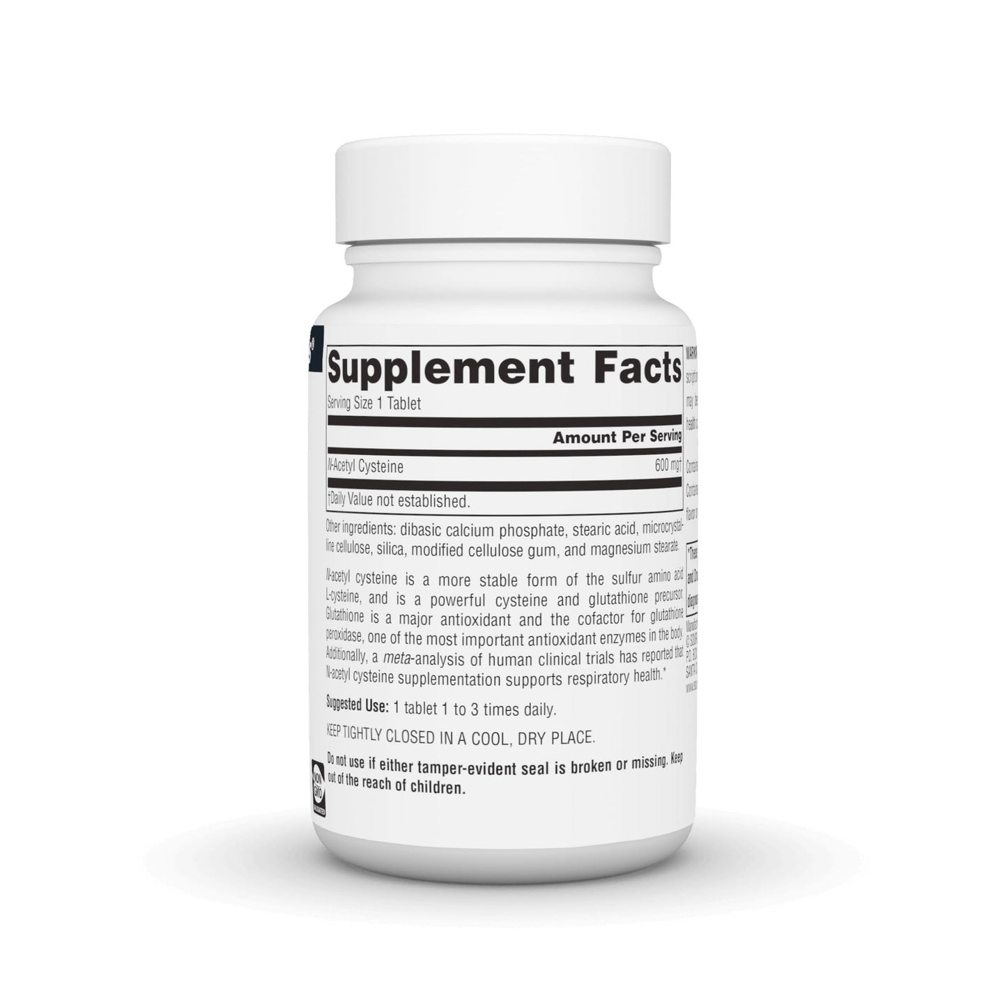 Source Naturals N-Acetyl Cysteine 600 mg — Antioxidant Support for Respiratory Health | 60 Tablets