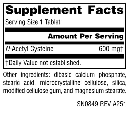 Source Naturals N-Acetyl Cysteine 600 mg – Antioxidant Support, 30 Tablets