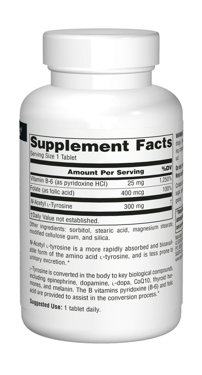 Source Naturals N-Acetyl L-Tyrosine Dietary Supplement - 120 Tablets