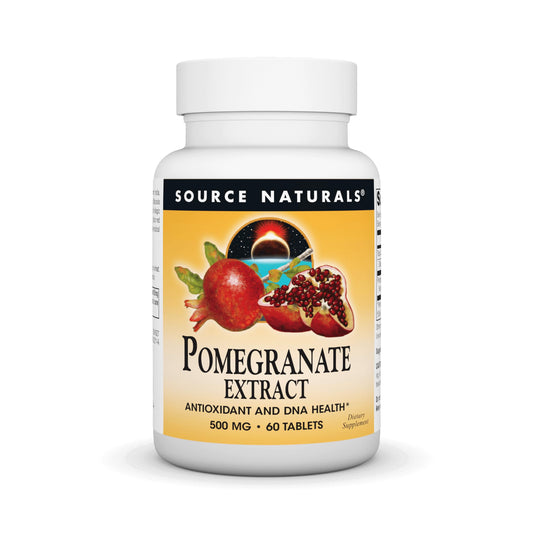Source Naturals Pomegranate Extract 500mg - Ellagic Acid, Antioxidant & Added Fiber (60 Tablets)