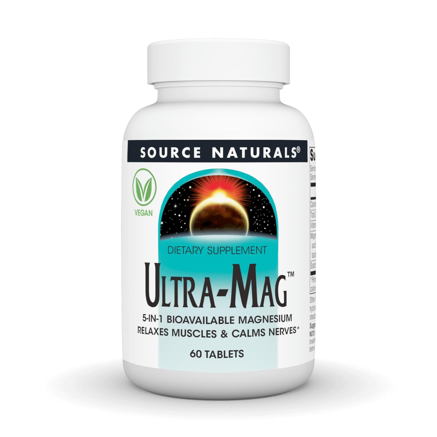 Source Naturals Ultra-Mag 5-in-1 Magnesium – 60 Vegan Tablets | Relaxes Muscles & Calms Nerves