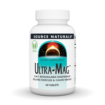 Source Naturals Ultra-Mag 5-in-1 Magnesium – 60 Vegan Tablets | Relaxes Muscles & Calms Nerves
