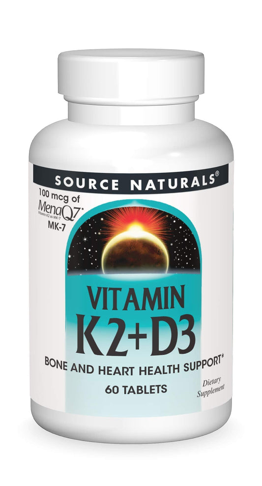 Source Naturals Vitamin K2 + D3 (MK-7) – Bone & Heart Health, 60 Tablets