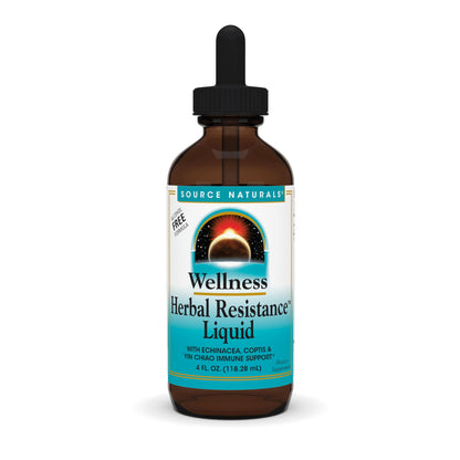 Source Naturals Wellness Herbal Resistance Liquid – Echinacea, Yin Chiao – Immune Support (Alcohol Free) 4 oz