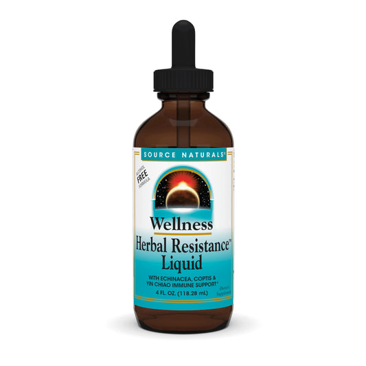 Source Naturals Wellness Herbal Resistance Liquid – Echinacea, Yin Chiao – Immune Support (Alcohol Free) 4 oz