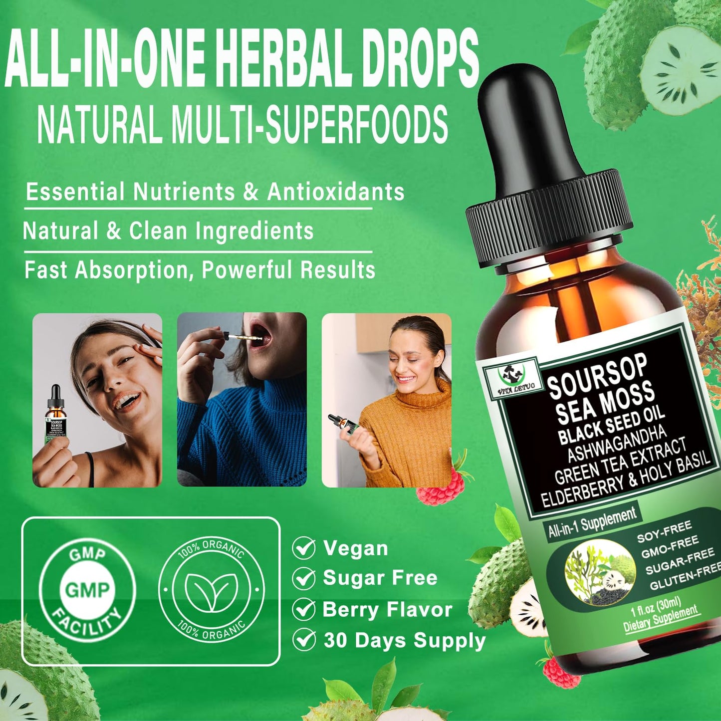 Soursop Drops – Immune & Digestive Support with Sea Moss & Superfoods