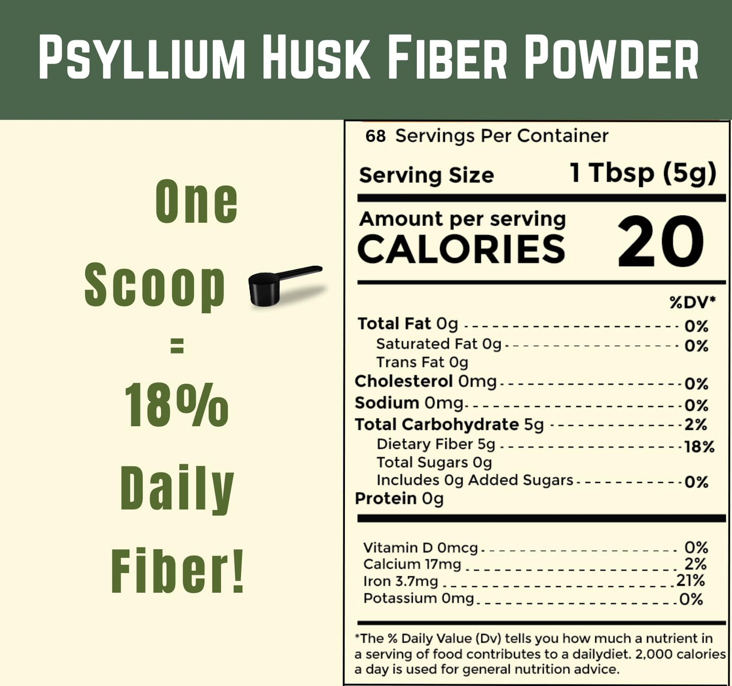 Sownandgrown Psyllium Husk Powder 12oz | Finely Ground, Gluten-Free, Non-GMO