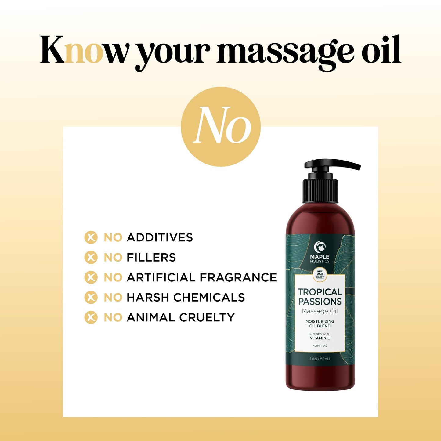 Tropical Sensual Massage Oil for Couples - Mango Scent, Coconut & Almond