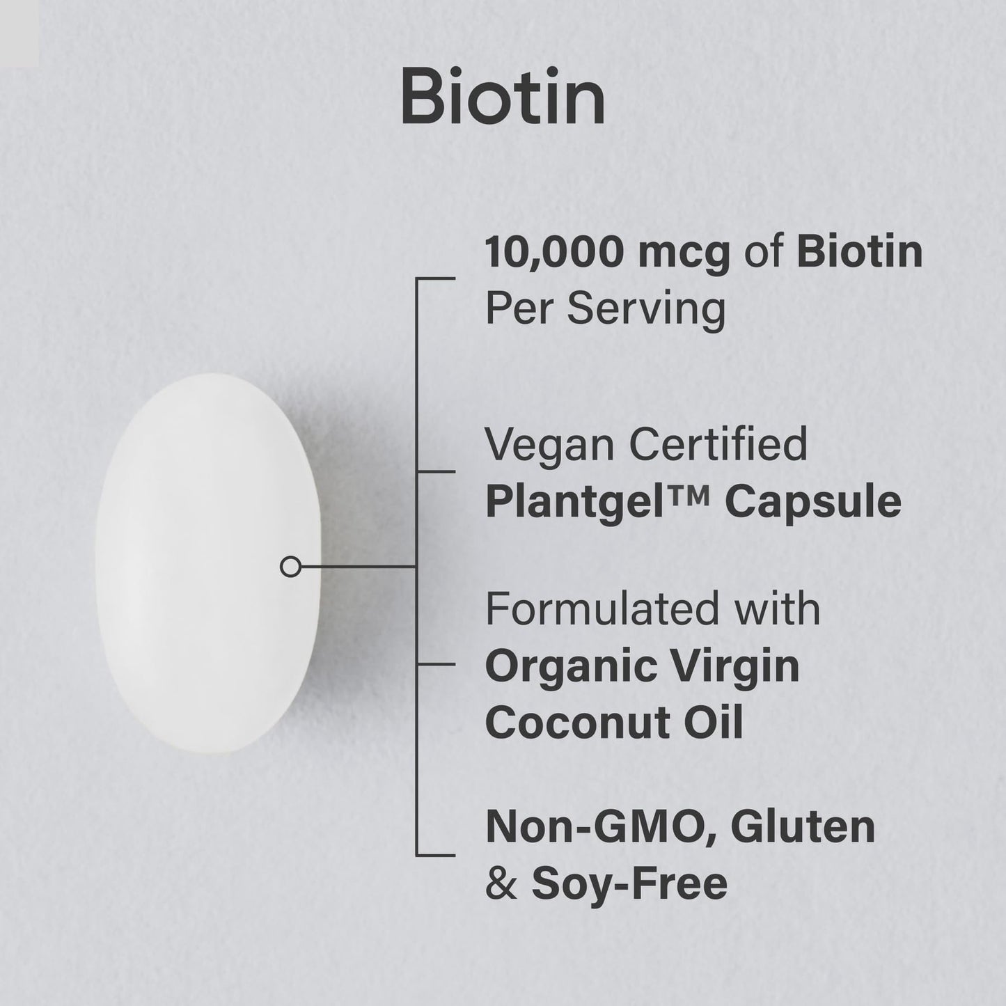 Sports Research Biotin 10,000mcg with Organic Coconut Oil – 30 Veggie Softgels | Vegan, Non-GMO