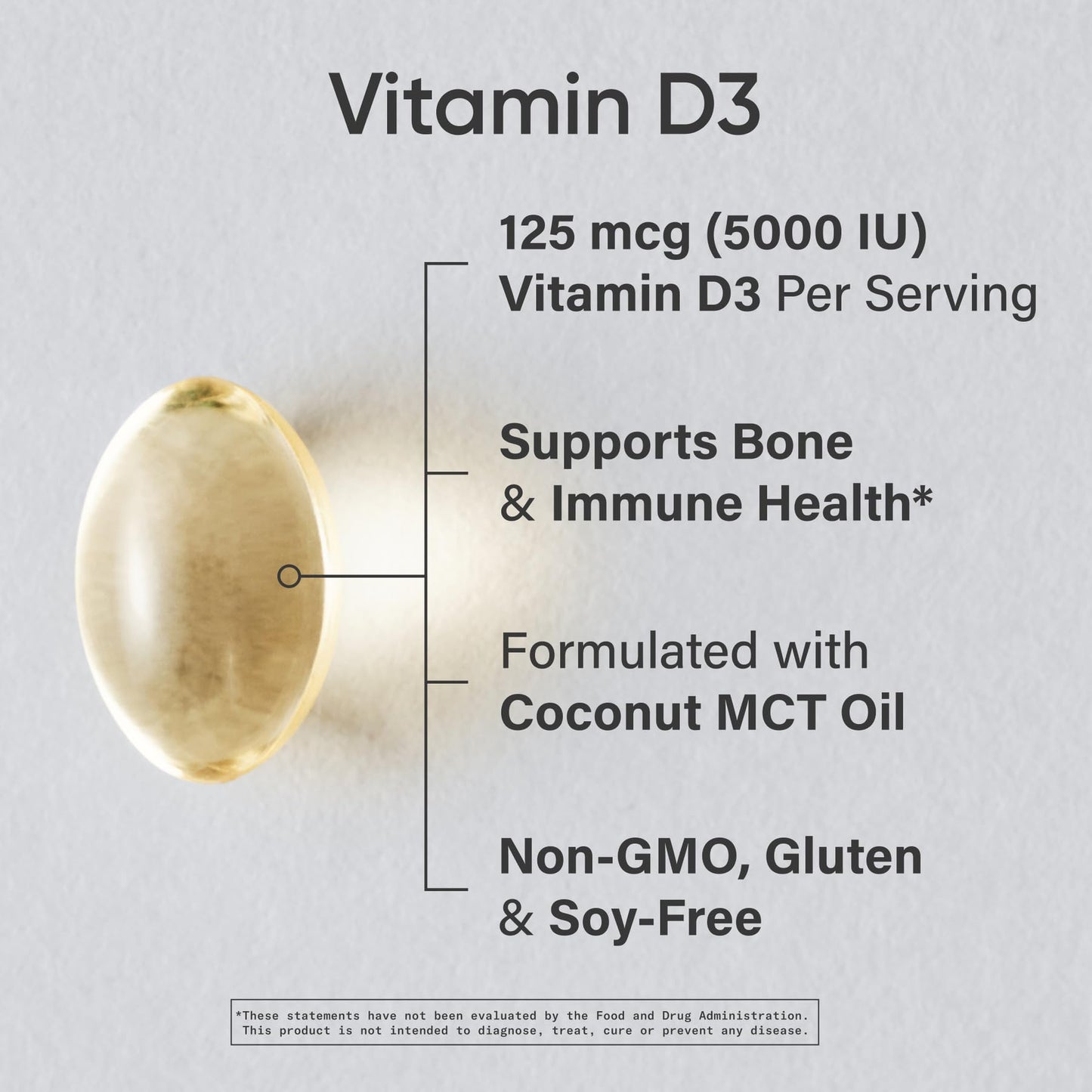 Sports Research Vitamin D3 5000 IU with Coconut MCT Oil – Extra Strength D3 Softgels, Non-GMO, Gluten & Soy Free, 30 Softgels