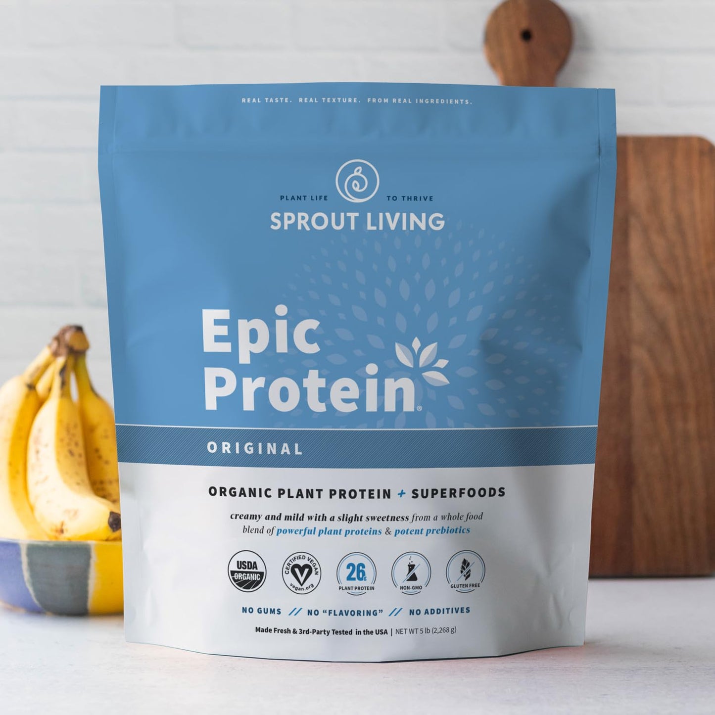 Sprout Living Plant Based Protein & Superfoods Powder – Original, Unflavored, 5 lb