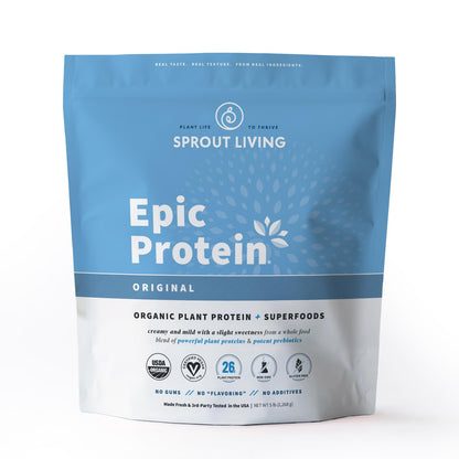 Sprout Living Plant Based Protein & Superfoods Powder – Original, Unflavored, 5 lb