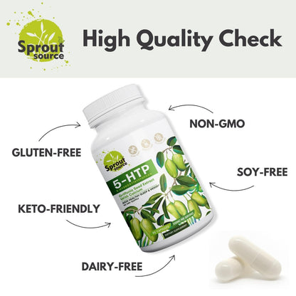 Sprout Source 5-HTP 200mg – Sleep & Mood Support | 90 Capsules