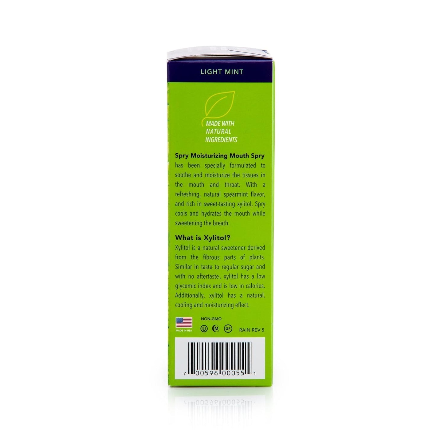 Spry Natural Xylitol Dry Mouth Spray – On-The-Go Spearmint, Non-GMO, Gluten-Free (Pack of 2, 4.5 fl oz)