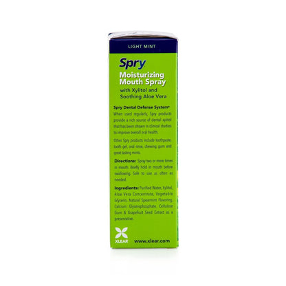 Spry Natural Xylitol Dry Mouth Spray – On-The-Go Spearmint, Non-GMO, Gluten-Free (Pack of 2, 4.5 fl oz)