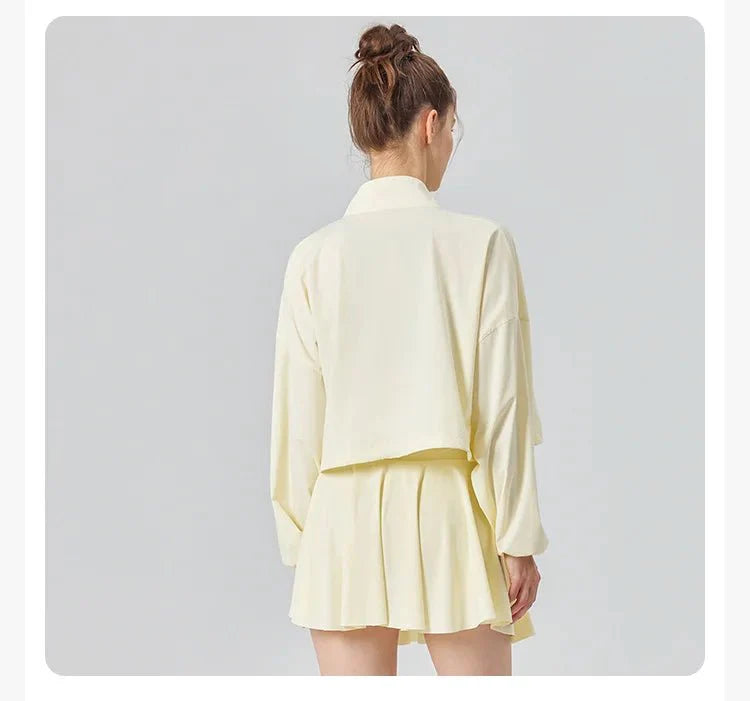 Stand Collar UPF50+ Crop Sport Jacket