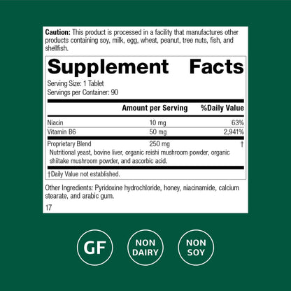 Standard Process B6-Niacinamide – Supports Energy Metabolism & Heart Health | Gluten-Free, Non-Dairy & Non-Soy – 90 Tablets