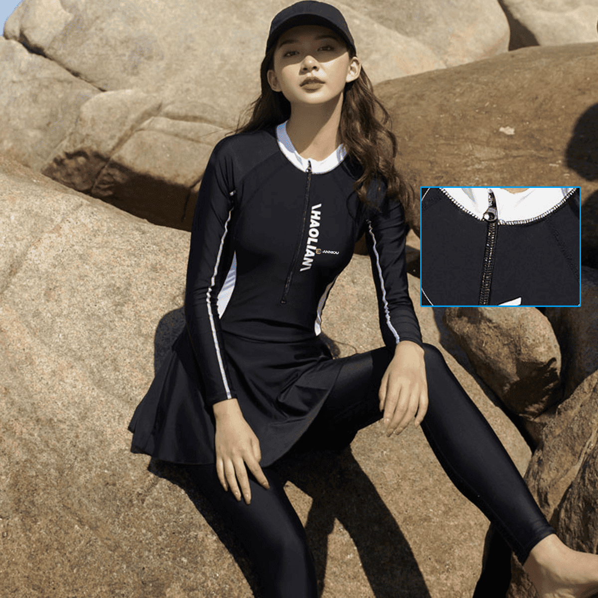 قميص واقٍ من الشمس مزود بحافة 