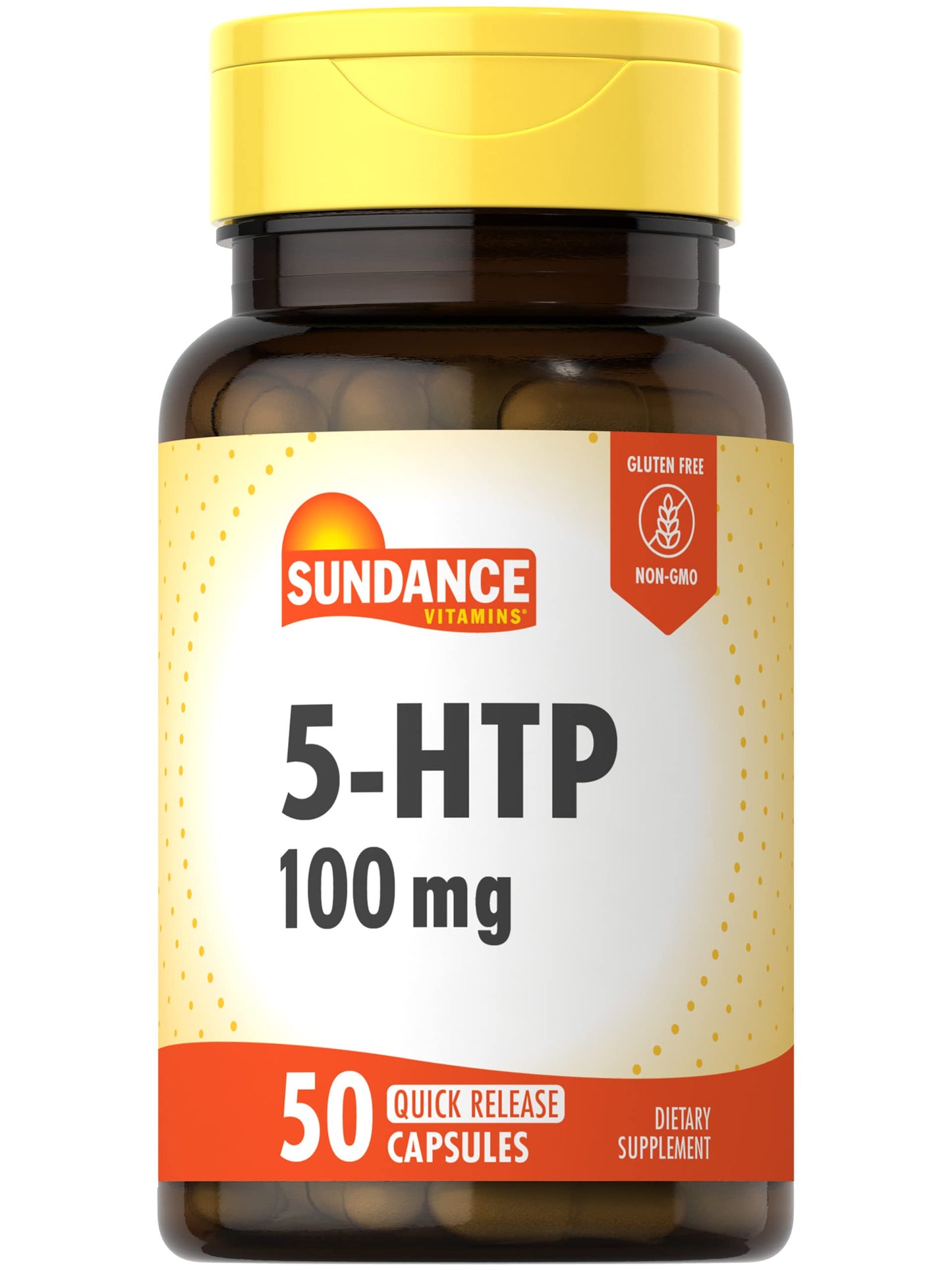 Sundance 5-HTP 100mg | 50 Capsules | 5 Hydroxtryptophan | Non-GMO & Gluten Free Supplement