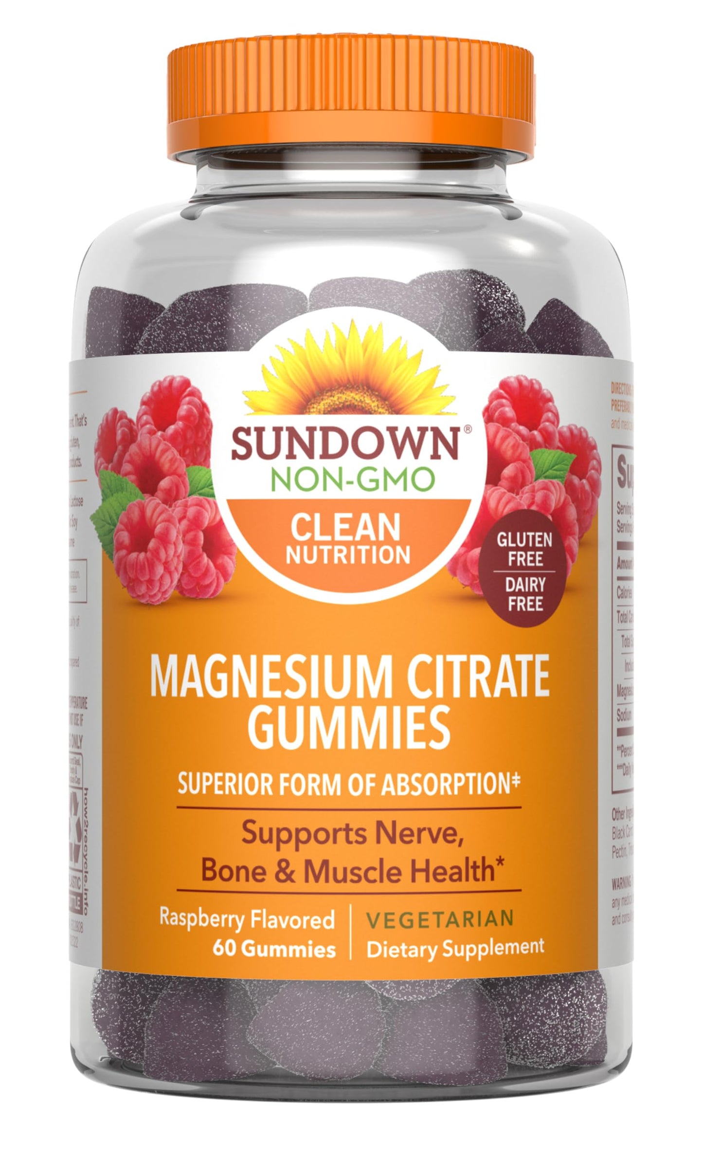 Sundown Magnesium Citrate Gummies Raspberry - 60 Count (Discontinued)