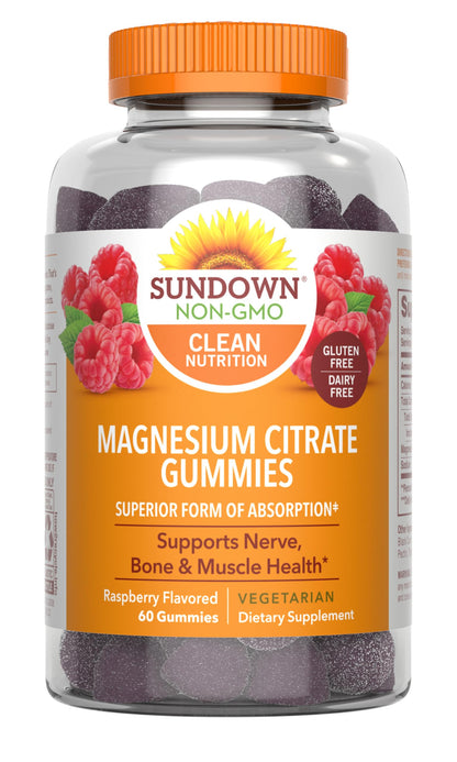 Sundown Magnesium Citrate Gummies Raspberry - 60 Count (Discontinued)