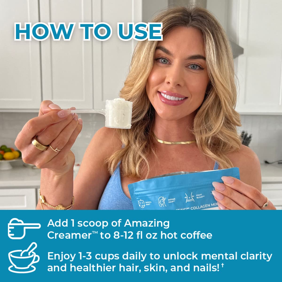 Superfoods Company Amazing Creamer with Collagen - Keto, MCT Oil, Hyaluronic Acid, Vanilla | 60 Servings