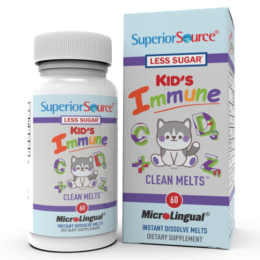 Superior Source Kid's Immune Clean Melts - Immunity Support (C, D3, Zinc, Elderberry) - Non-GMO & Gluten-Free