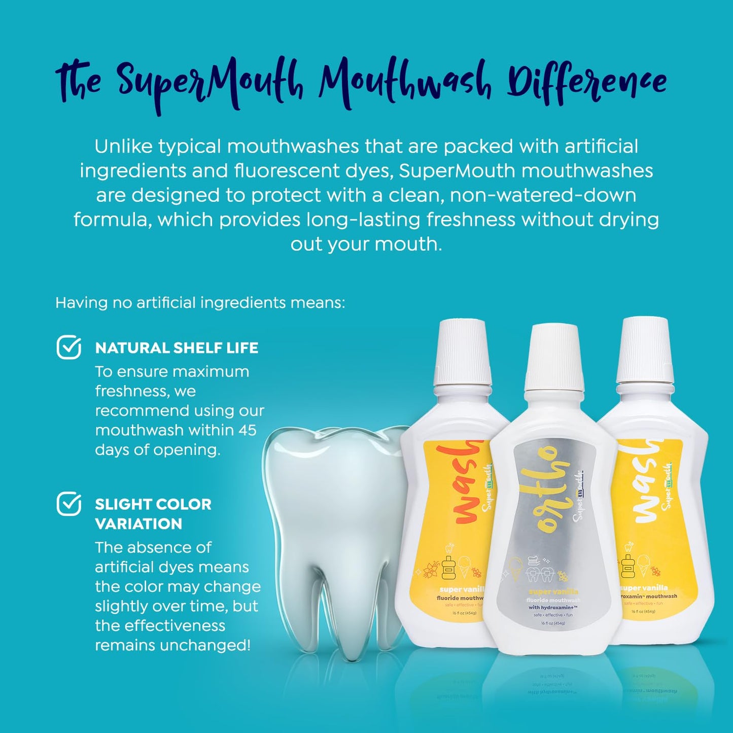 SuperMouth Ortho Mouthwash – Fluoride + Nano-Hydroxyapatite for Braces