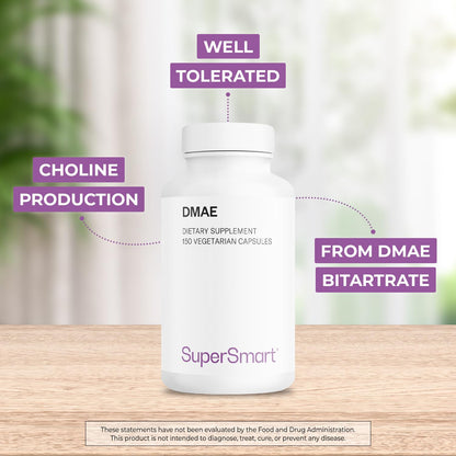 Supersmart DMAE 390mg - Non-GMO & Gluten Free | 150 Veg Capsules