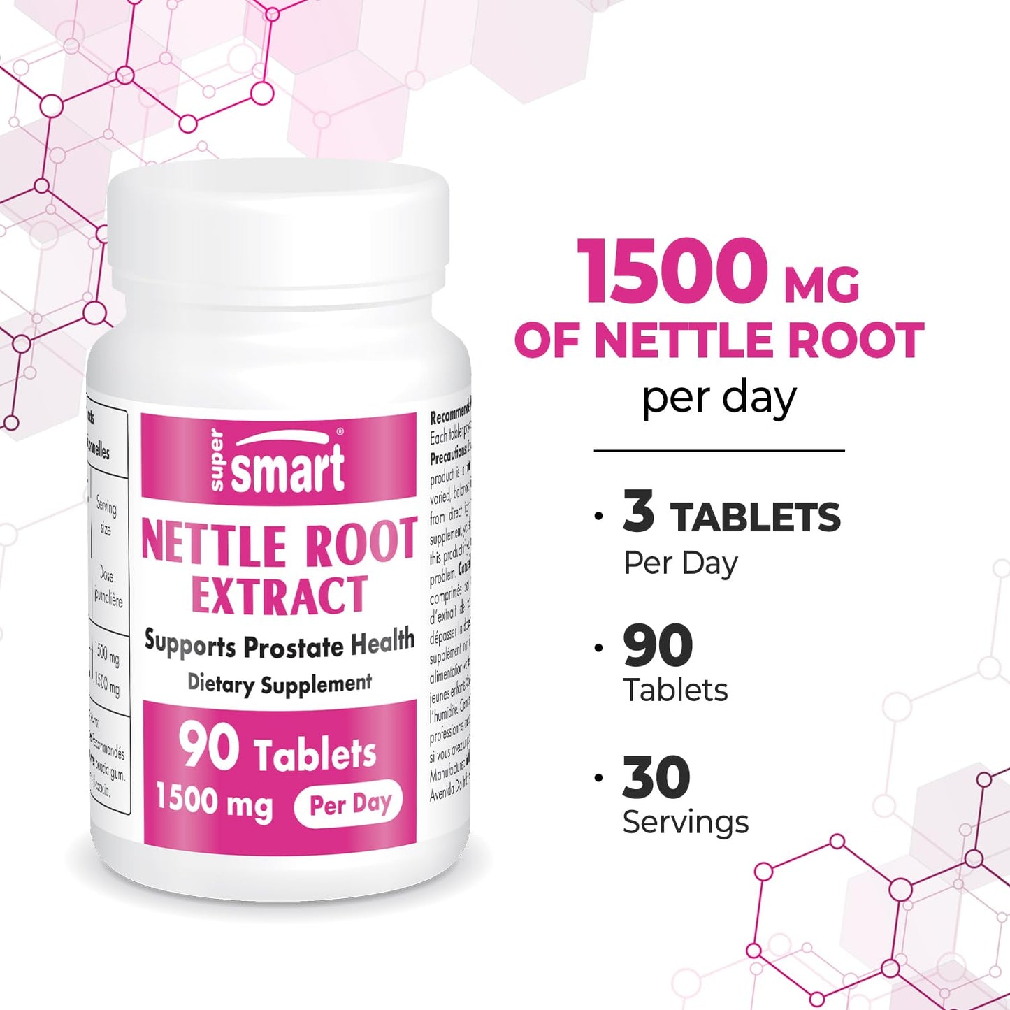 Nettle Root Extract 1500 mg - Prostate & Urinary Support | Non-GMO | 90 Tablets