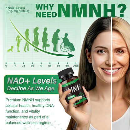 SUPRANOURISH Pure NMNH Supplement 120 Capsules | 800mg NAD+ Boost for Anti-Aging & Cellular Energy