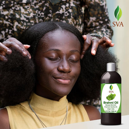 SVA Brahmi Oil - 8 oz Cold-Pressed Brahmi Carrier Oil with Pump
