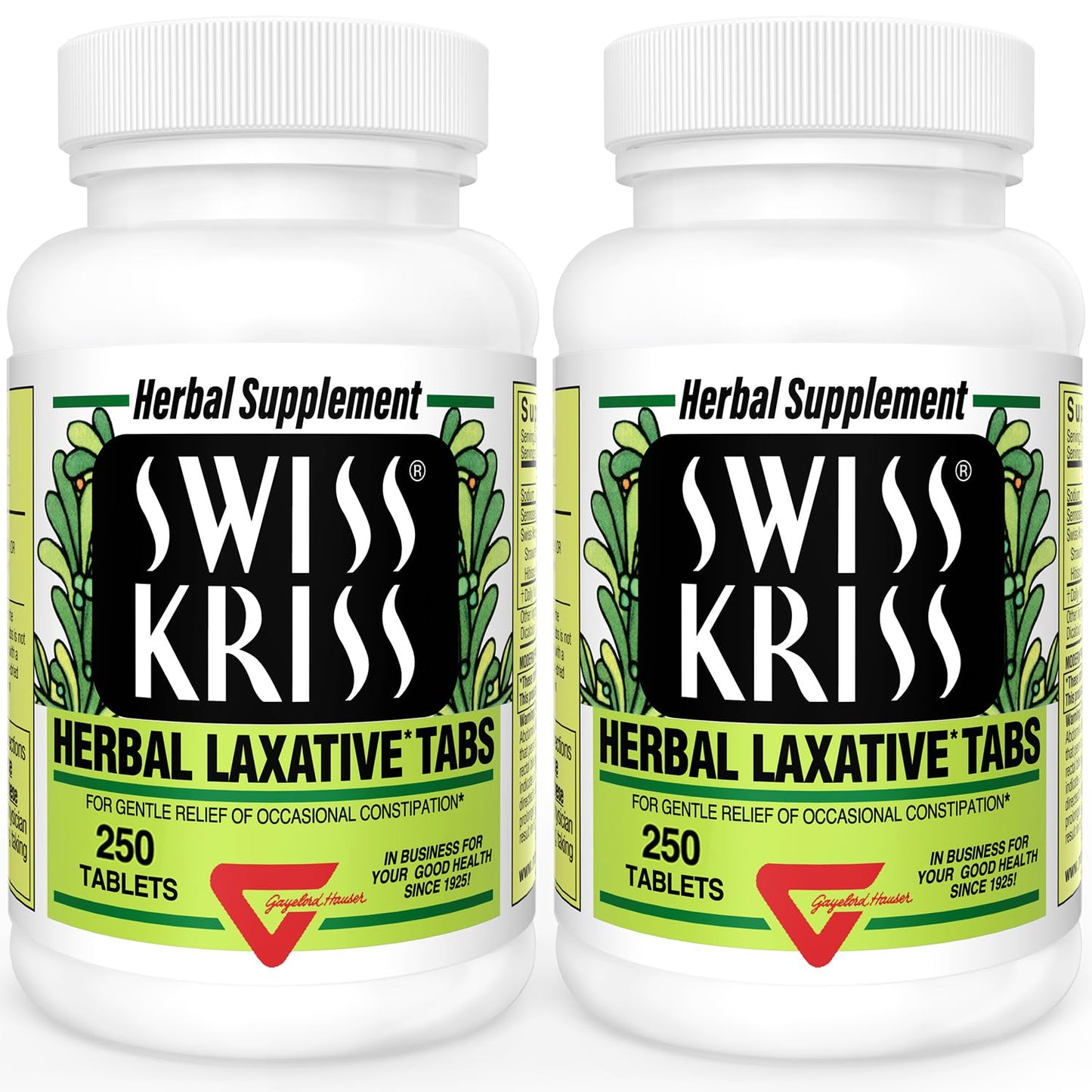 Swiss Kriss Herbal Laxative Tablets | Natural Constipation Support | Senna | Pack of 2