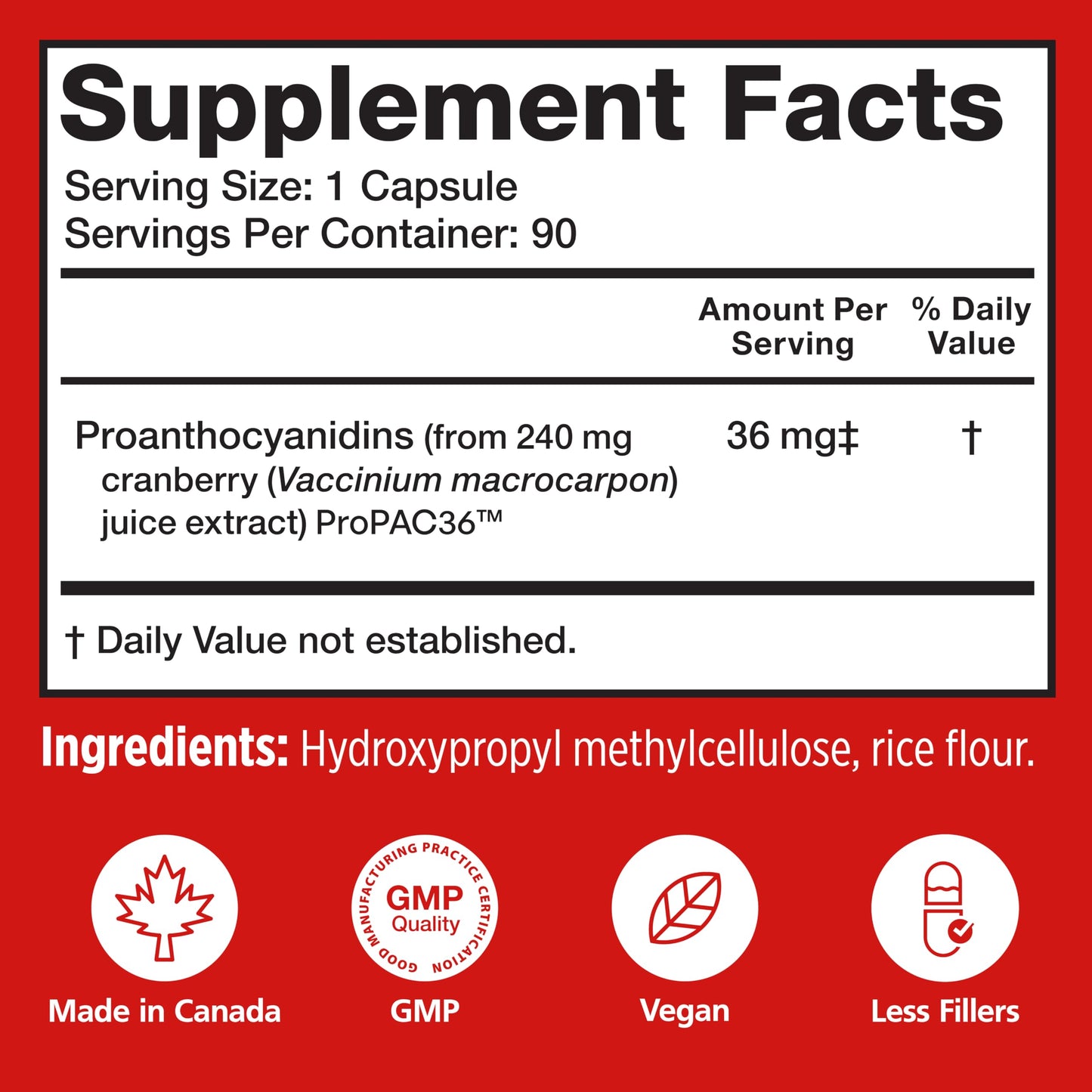 Szio+ Utiva Cranberry PACs – 36 mg PACs Clinically Studied for UTI Prevention | Cranberry Extract Pills for Bladder Health, 90 Veggie Capsules