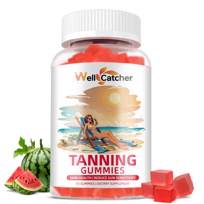 Tanning Gummies for Men & Women - Sugar Free, Vegan 60 Count with Astaxanthin, Lycopene & L-Tyrosine