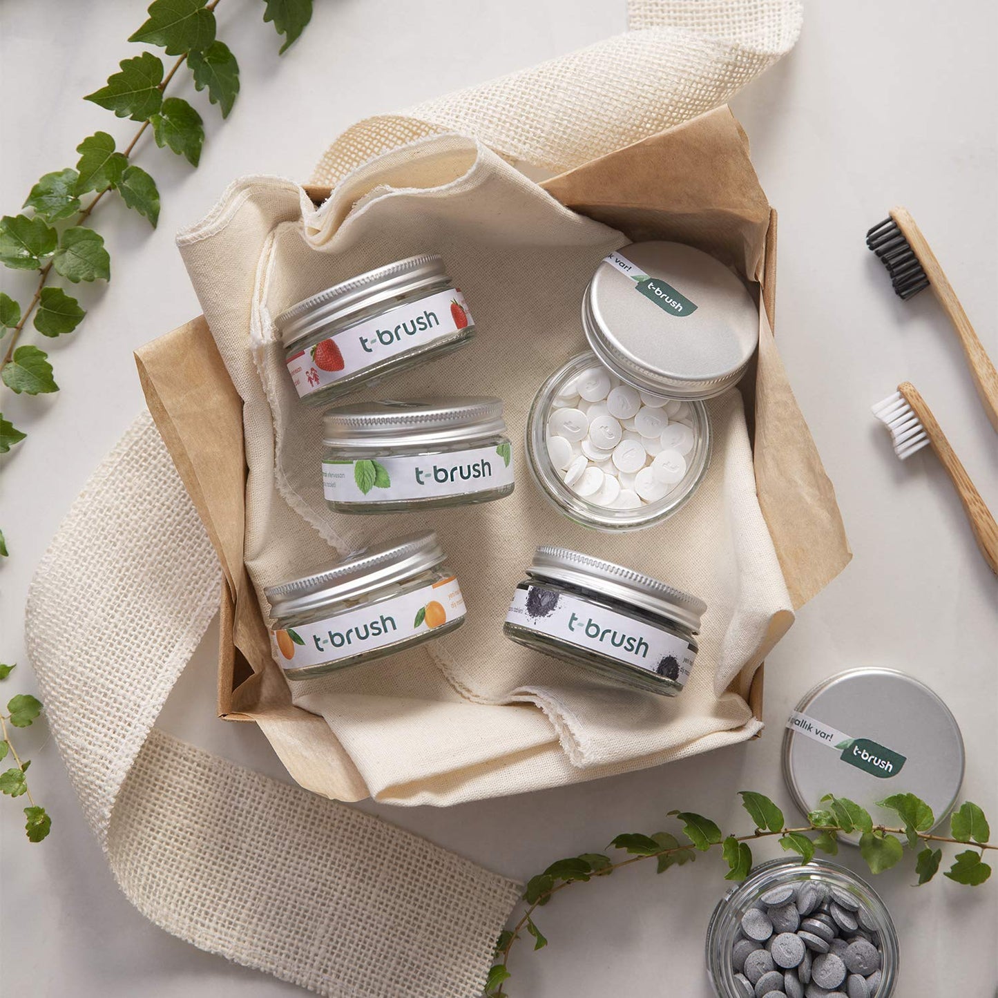 T-brush Whitening Travel Toothpaste Tablets – Natural, Activated Charcoal, Fluoride-Free, SLS-Free, Vegan – 90 Tablets