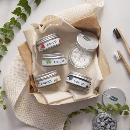 T-brush Whitening Travel Toothpaste Tablets – Natural, Activated Charcoal, Fluoride-Free, SLS-Free, Vegan – 90 Tablets
