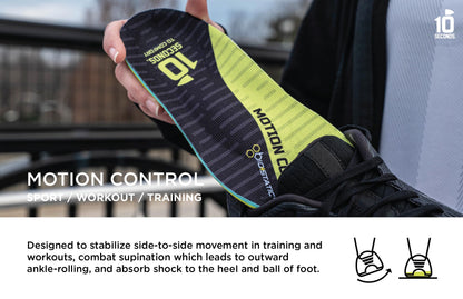 10 Seconds 3210 Motion Control Insoles – 2 Pack (Men 9, Women 11) Arch Support & Shock Attenuation