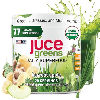 Terra Kai JUCE Green Superfood Powder - Harvest Apple, 77 Organic Superfoods (250 g)