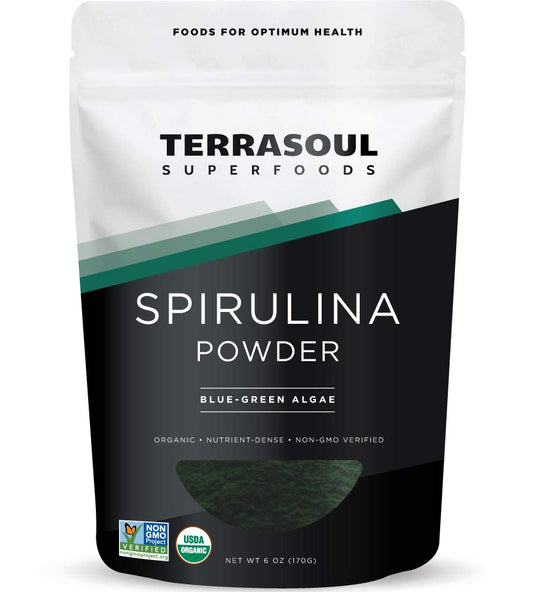 Terrasoul Organic Spirulina Powder 6oz – Vegan Protein & Immune Support