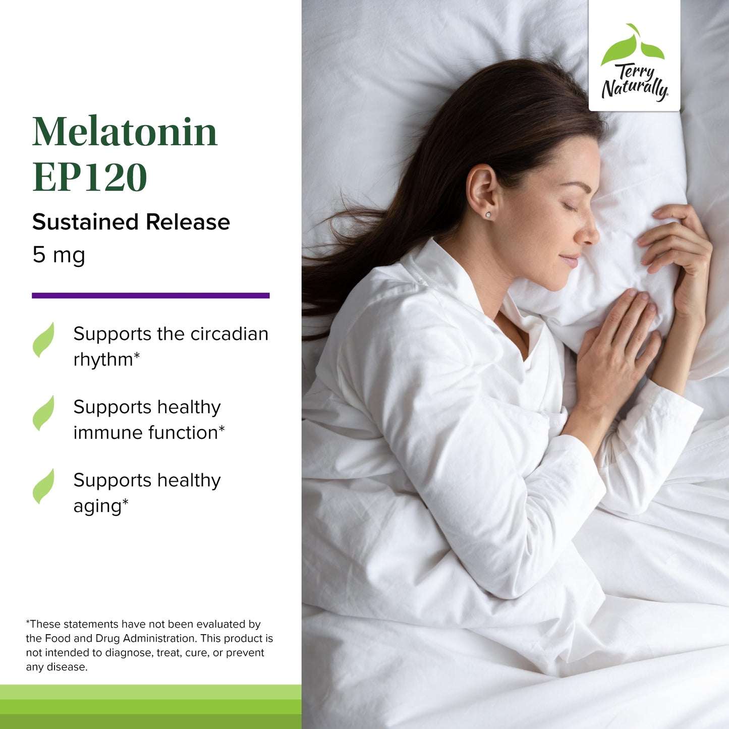Terry Naturally Melatonin EP 120 5mg – Sleep Support with Antioxidants, Gluten-Free | 60 Tablets